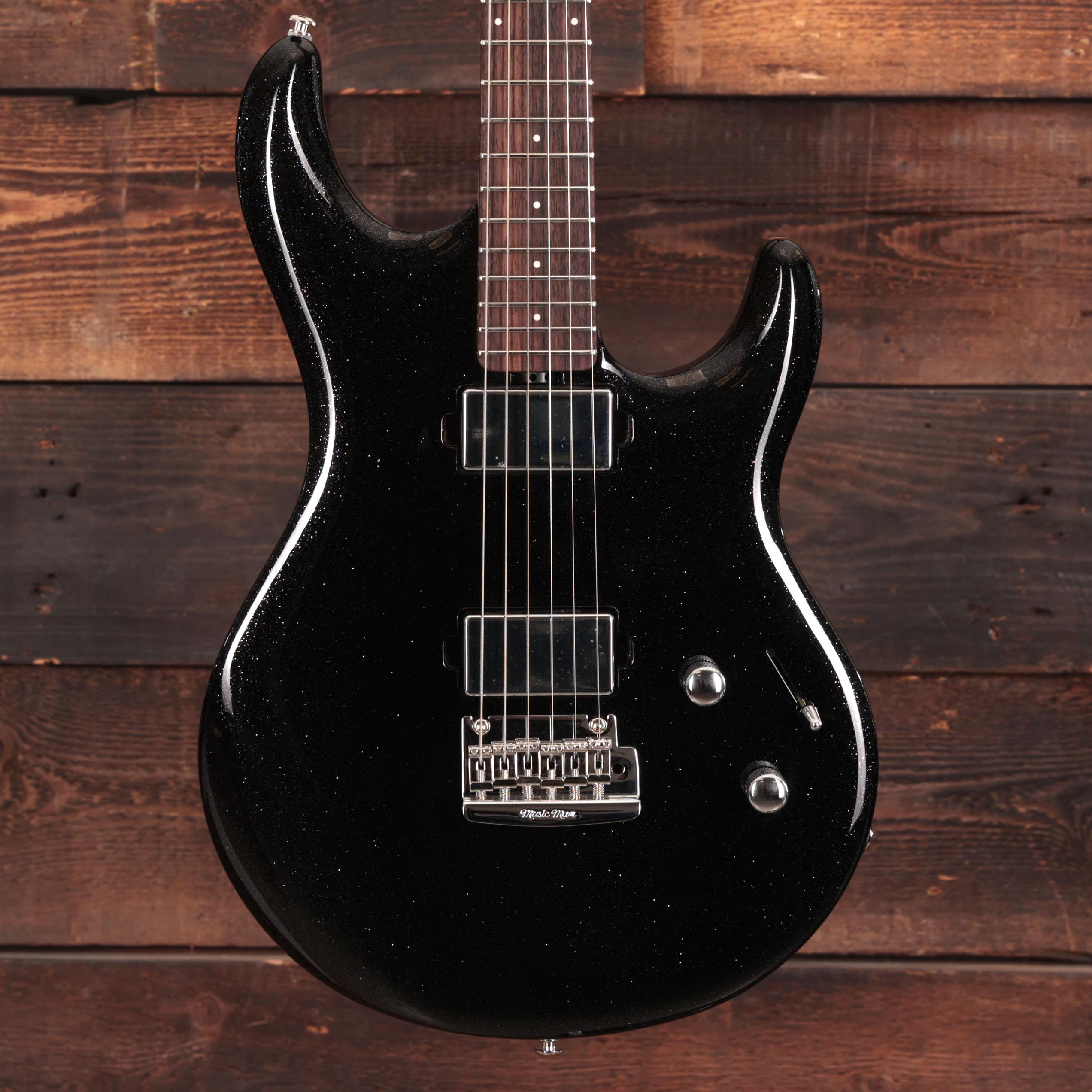 Music Man Luke 4 HH Electric Guitar, Black Sparkle - Andertons